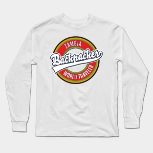 Zambia backpacker world traveler Long Sleeve T-Shirt